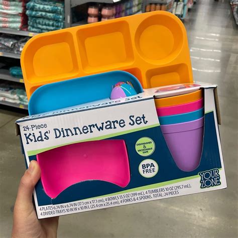 This Your Zone 24 Count Kids Dishes Set Is Only Whoa Wait Walmart