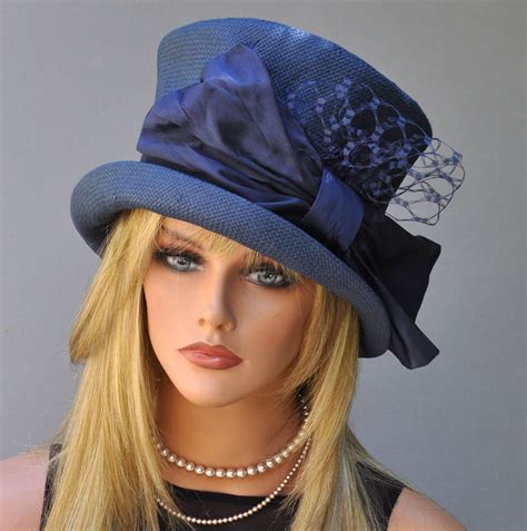 Formal Hat Women S Navy Hat Church Hat Wedding Hat Derby Hat Melbourne Cup Hat Women S