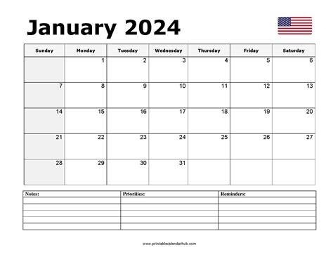 Free January 2024 Printable Calendar Blank Templates Printable