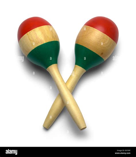 Cross Wooden Mexican Maracas Isolated On White Background Stock Photo