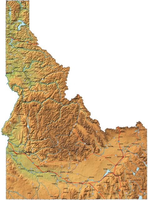 Physical Map Of Idaho Ezilon Maps Images