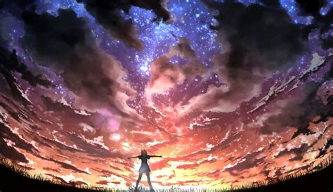 Digital Art Sky Anime Girls Anime Artwork Wallpapers Hd Desktop