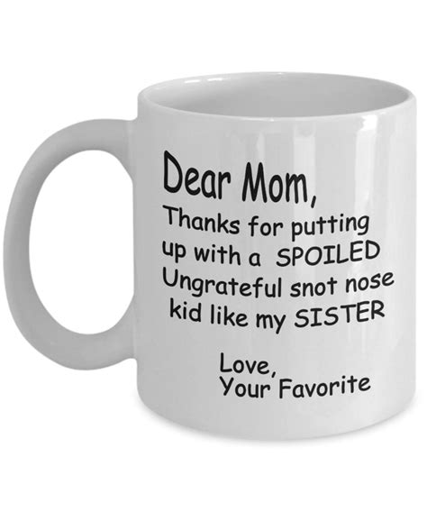 Dear Mom Thank You Your Favorite Coffee Mug Mothers Day Etsy Canada