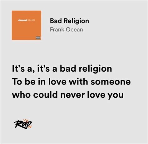 Relatable Iconic Lyrics On Twitter Frank Ocean Bad Religion