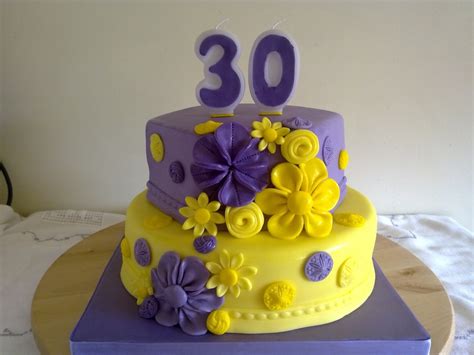 Yellow And Purple Birthday Cake