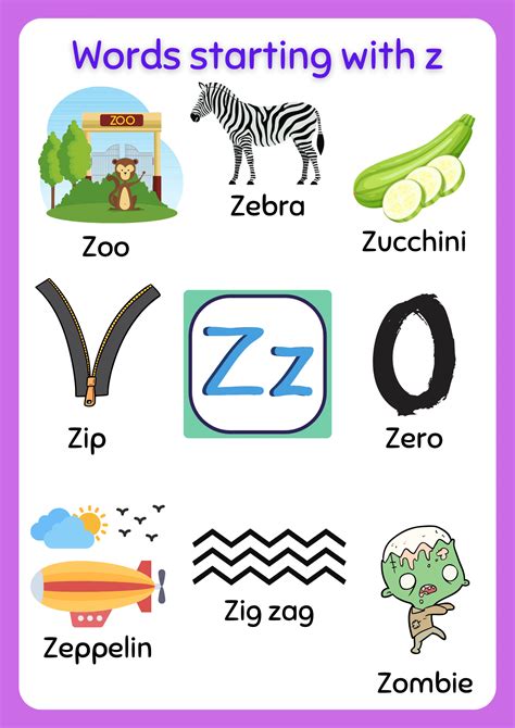 Z Words For Kids Archives About Preschool
