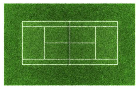 Green Grass Tennis Court From A Birdseye View Stock Photo Download