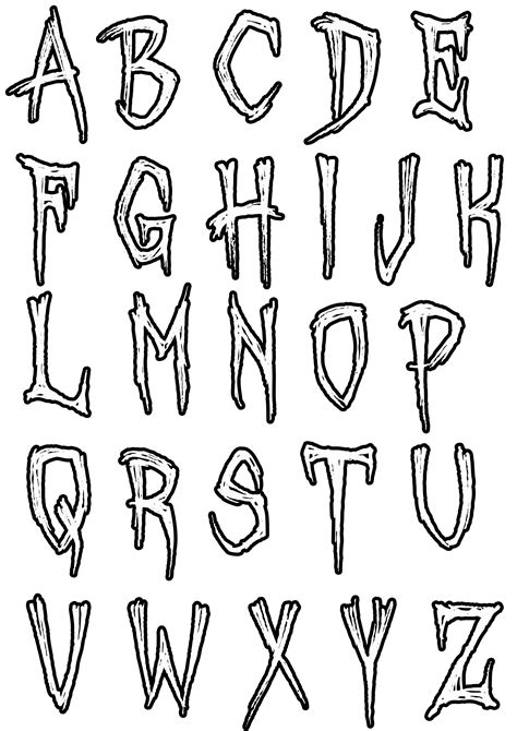 Simple Alphabet 5 Alphabet Coloring Pages For Kids To Print And Color
