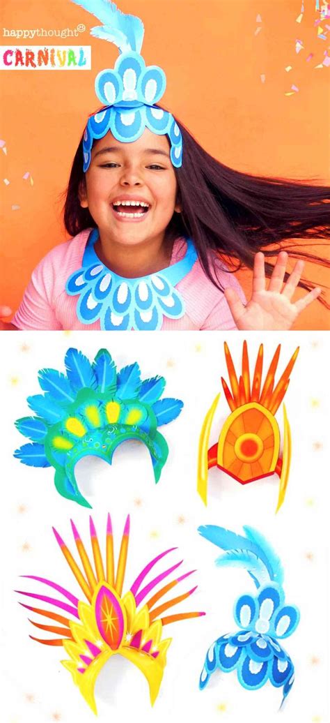 Printable Diy Carnival Headpieces Four Bright And Bold Eye Catching