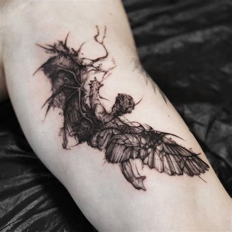 Darkness Fallen Angel Tattoo By Sixtenism