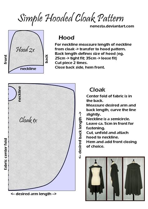 31 Cloak With Hood Sewing Pattern Rohaanoswyn