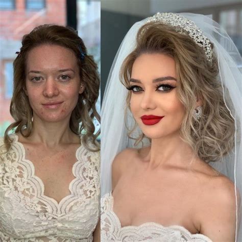 35 Brides Before And After Their Wedding Makeup That Youll Barely Recognize Dramatic Wedding