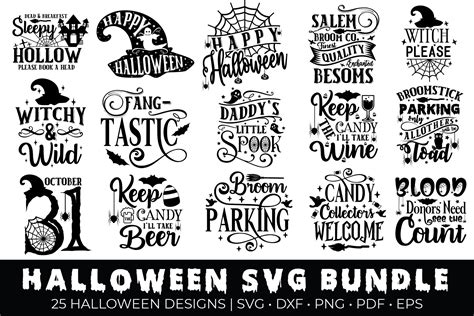 Halloween Svg Bundle Pack 5 Svg Files Halloween Svg File Sayings Quotes Svg For Cricut Pack