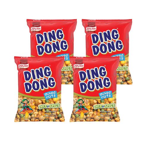 ding dong snack mix nuts hot and spicy 100gm x 4 pcs pinoyhyper