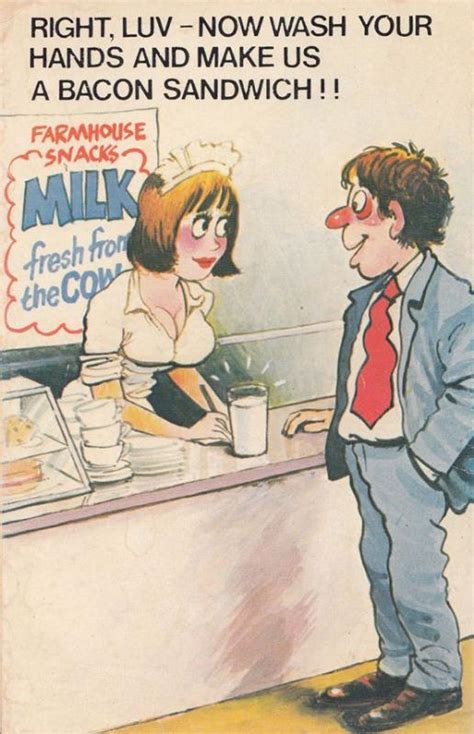 Cafe Bacon Sandwich Sexy Lady Chef Dairy Milk 1970s Comic Humour