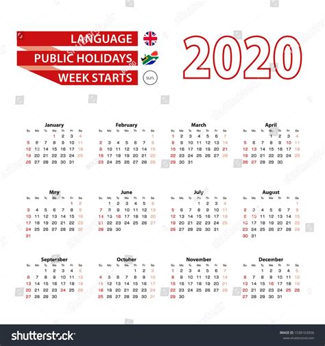 Sa Calendar With Public Holidays 2020 Calendar Template Printable