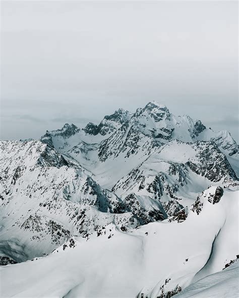 Mountains Peaks Snow Mountain Range Landscape Hd Phone Wallpaper Peakpx