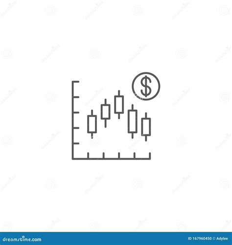 Candlestick Chart Vector Icon Symbol Market Isolated On White