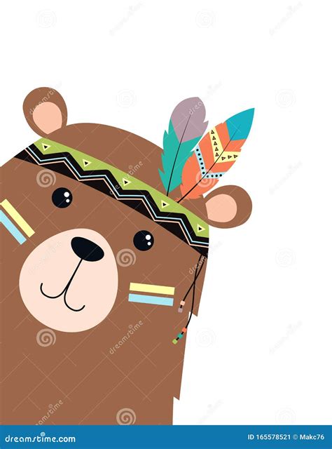 Cute Tribal Bear Isolated Stock Vector Illustration Of Vector 165578521