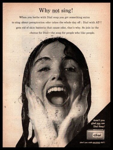 1961 Dial Bar Soap Why Not Sing Brunette Woman In The Shower Vintage