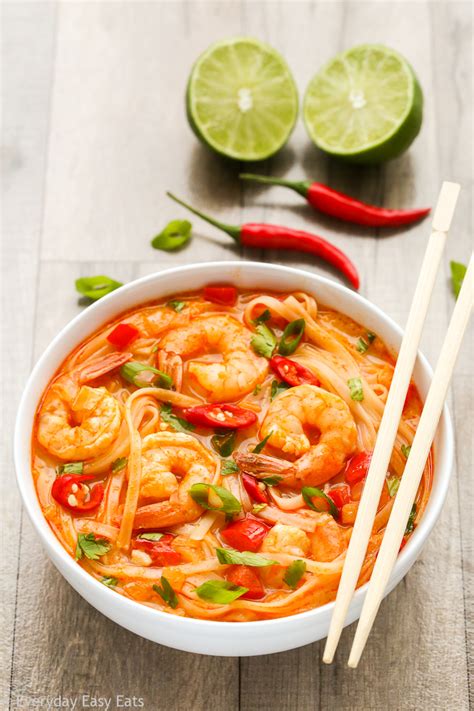 Thai Spicy Shrimp Noodle Soup Easy One Pot Recipe Everyday Easy Eats