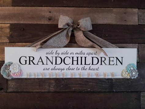 Grandchildren Photo Display 24 Custom Wood Sign Etsy In 2021 Custom