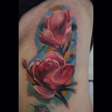 Tattoo Uploaded By Stacie Mayer • Painterly Style Magnolia Tattoo By
