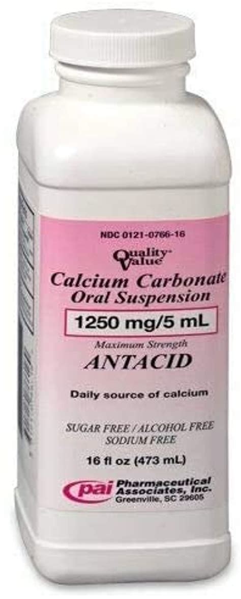Calcium Carbonate 1250mg5ml Oral Suspension 16 Fl Oz