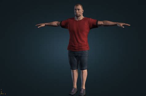 3d Model Man T Pose Low Poly Character 34 Vr Ar Low Poly Cgtrader