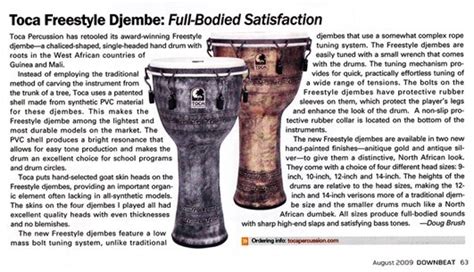 Downbeat Magazine Toca Freestyle Djembe Review X8 Drums And Percussion Inc