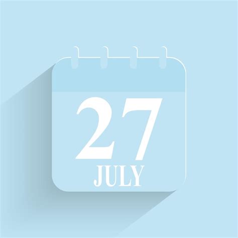 Premium Vector July 27 Daily Calendar Icon Date And Time Day Month