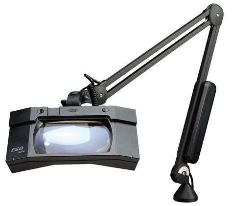 Rectangular Magnifier Light 30 In Arm Length 188x Black Grainger