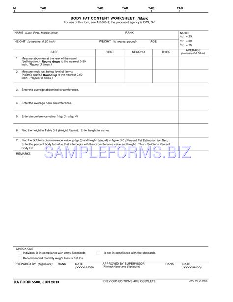17 Printable Da Form 5501 Templates Fillable Samples In Pdf Word To