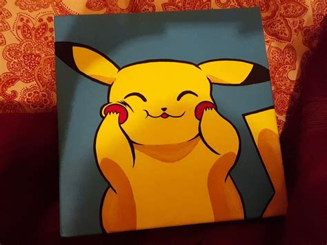 I Made This Pikachu Painting With Acrylics Disney Canvas Art Mini