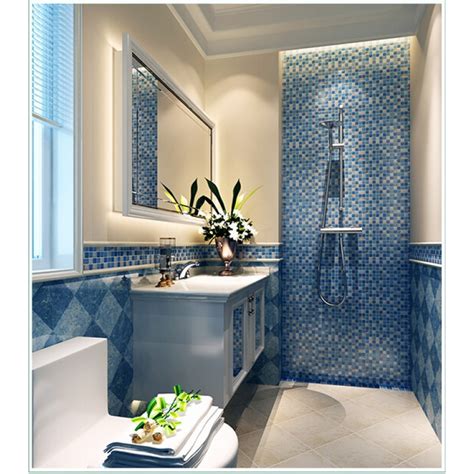 Bathroom tiles ideas and design: blue crystal glass tile crackle wall tile backsplshes ...