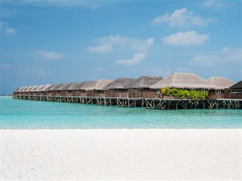 Luxury Resort With Water Bungalows And Villas On Maldives Stock Image