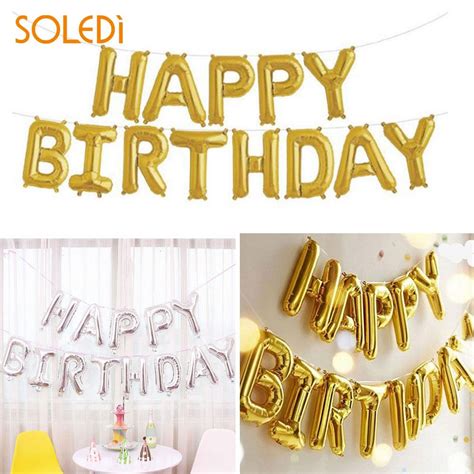 Buy Birthday Banner Balloon Golden Silver