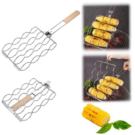 Magic Roast Corn Grill Foldable Outdoor Bbq Barbecue Corn Net Clip