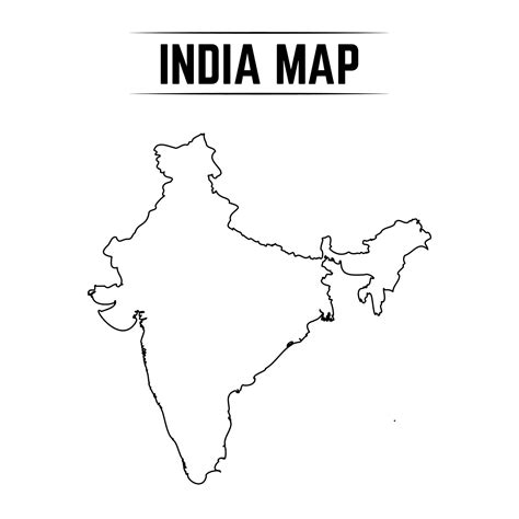 Outline Simple Map Of India 3087781 Vector Art At Vecteezy