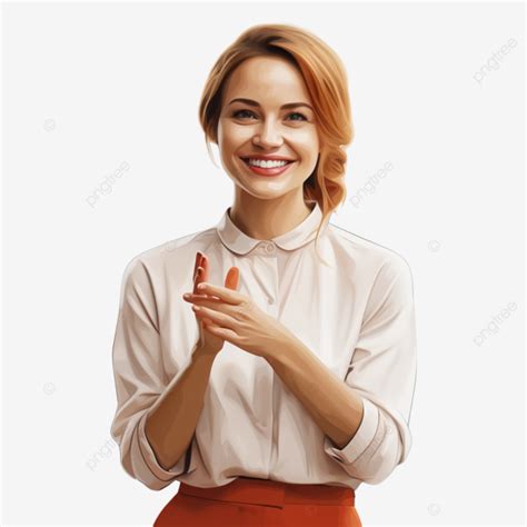 Smiling Woman Extending Her Hand Smile Woman Stretch Out Png