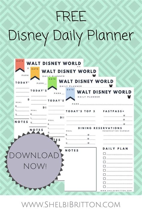 Free Walt Disney World Daily Planner You Can Download Now Find Other