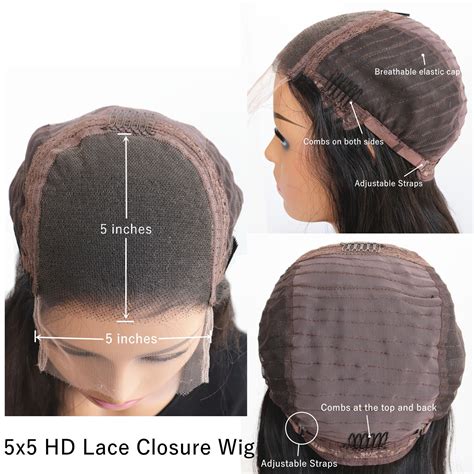 5x5 Hd Lace Closure Wig 150 Density Virgin Human Hair