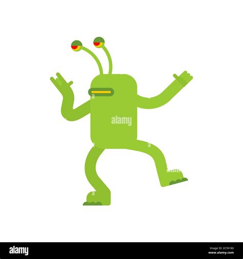 Alien Dancing Ufo Dance Cartoon Vector Illustration Stock Vector