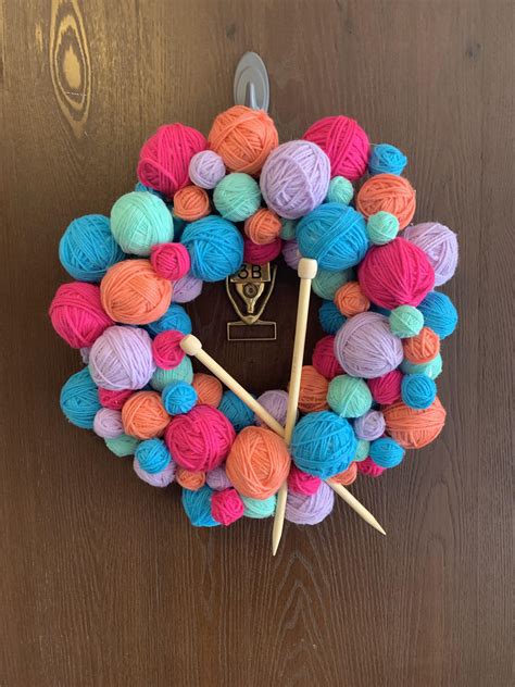 My Latest A Yarn Ball Wreath For My First Post Rcrafts