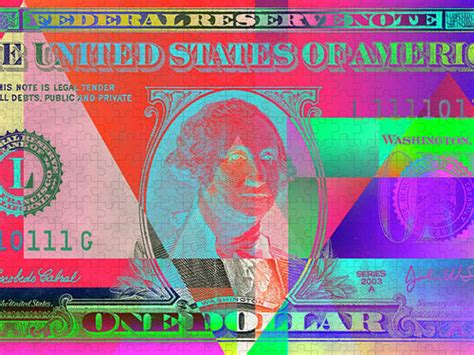 Obverse Of A Colorized One U S Dollar Bill Puzzle For Sale By Serge