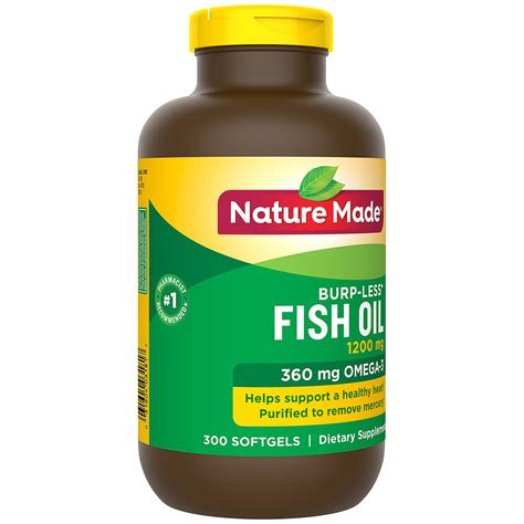 Smell your fish oil as this is one way to identify oxidation and discard supplements that smell rancid. Nature Made Burp-Less Fish Oil 1,200 mg Softgels for Heart ...