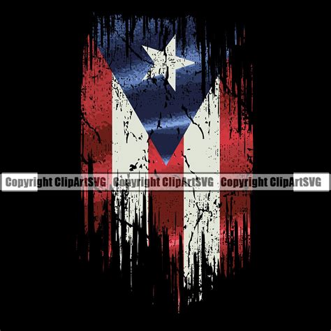 Puerto Rico Rican Distressed Ripped Torn Flag Country World Etsy