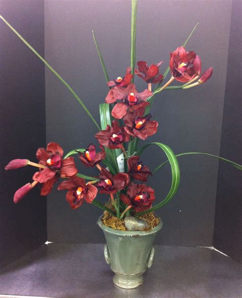 Large Red Cymbidium Orchid Arrangement Laura A 2014 Tulsa Michaels 3864 Orchid