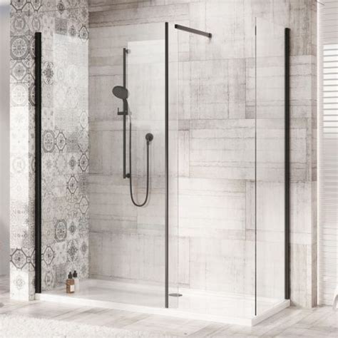 Rivar Walk In Shower Enclosure End Panel Black 680mm Easy Bathrooms And Tiles