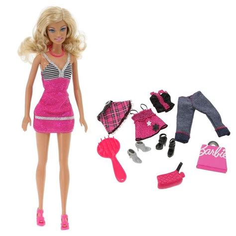 Poupée Barbie Robe Rose 2 Tenues Complètes Cdiscount Jeux Jouets